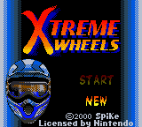Xtreme Wheels title screen for GameBoy Color